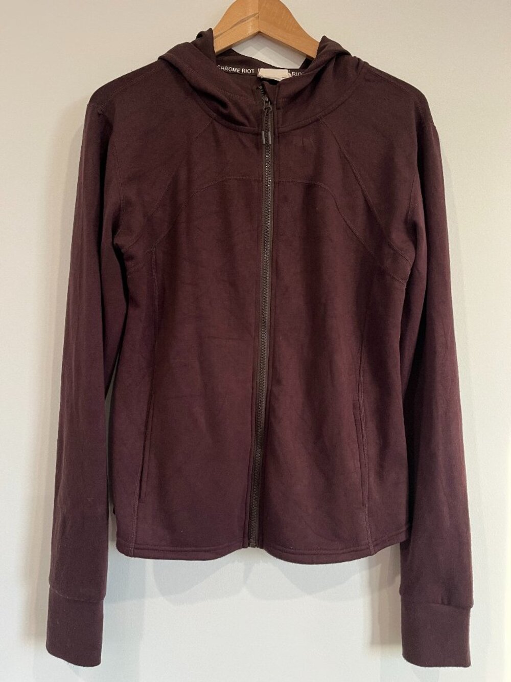 Chrome RIot brown hoodie womens Large soft Athleisure